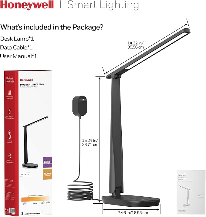 Honeywell LED Desk Lamp for Home Office, Eye-Caring Light - Image 7