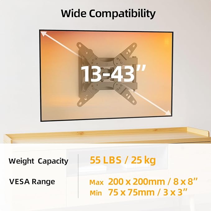 IWORKBOARD 32+ 40 inch Full Motion TV Wall Mount - Image 6