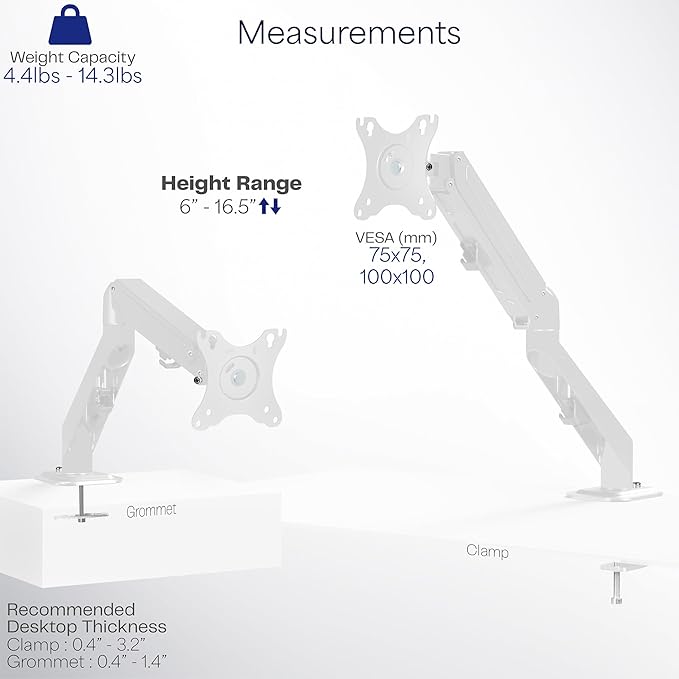 VIVO Heavy Duty Single Monitor Tension Arm - Image 4