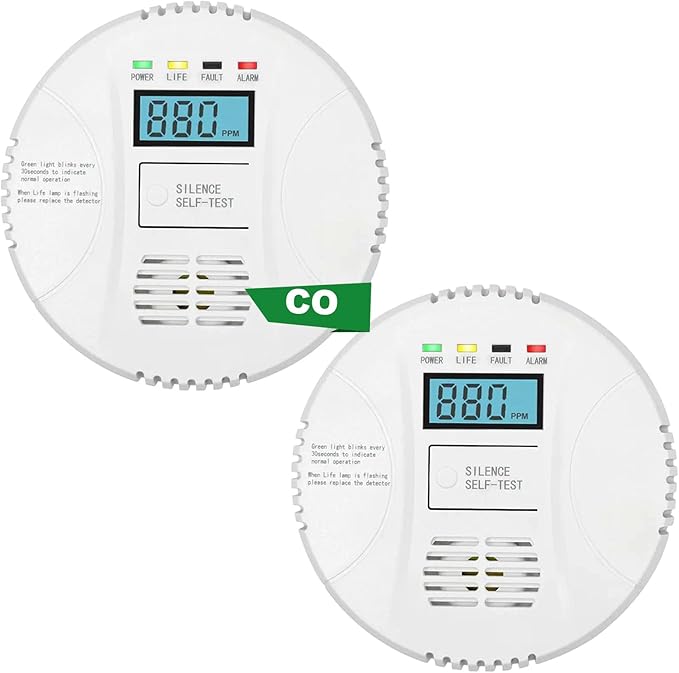 Carbon monoxide detector powered by AA battery, Vzmcov CO monitoring alarm by Vzmcov