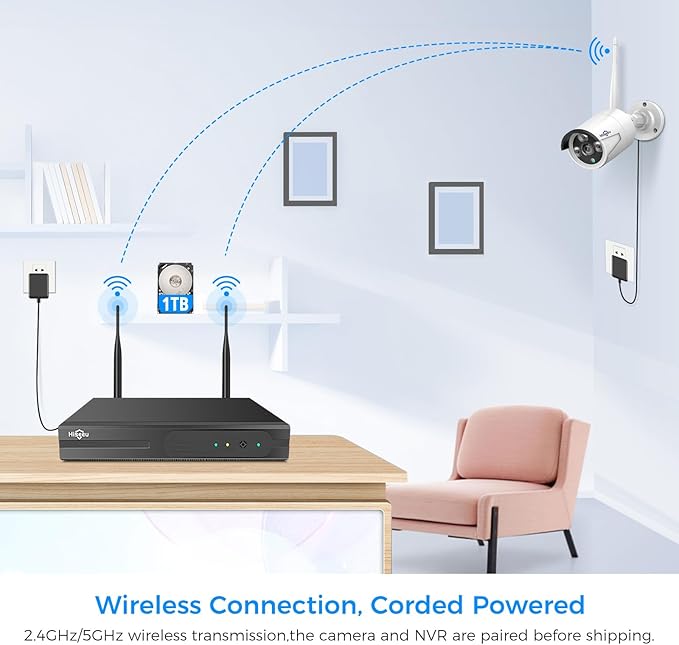 Hiseeu Wireless WiFi Security Camera System, Wired Plug-in Powered, Expandable - Image 2