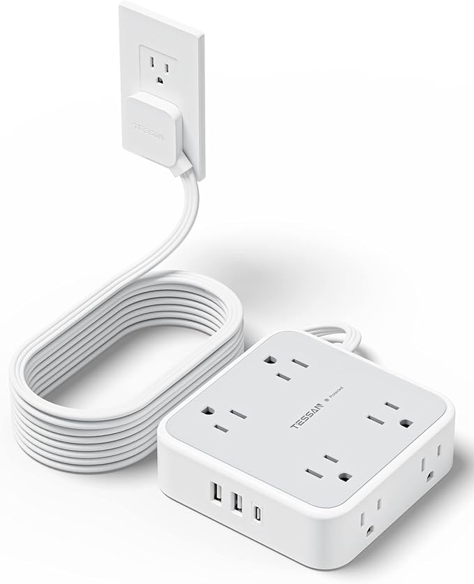 TESSAN Surge Protector Power Strip 15 Ft Cord, 8 Widely Spaced Outlets by TESSAN