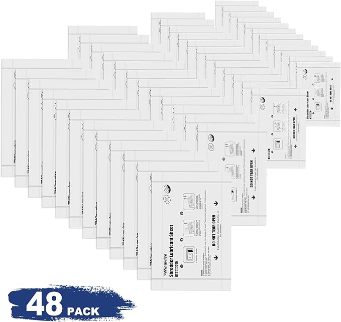 Wingwise 48-Pack Shredder Lubricant Sheets, 8.5 x 6 Inches, Sharpens Blades & - Image 2
