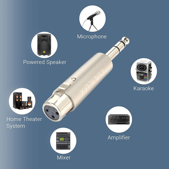 Cubilux Balance 1/4” Male to XLR Female Converter, XLR to 6.35mm TRS Stereo - Image 3