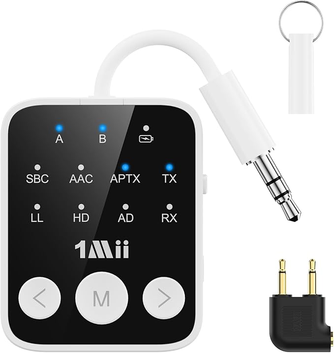 1Mii Bluetooth 5.3 Transmitter Receiver 2-in-1, aptX Adaptive & Low Latency by 1Mii