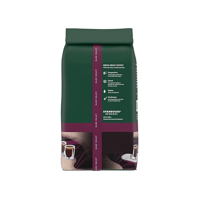 Starbucks Dark Roast Ground Coffee — Espresso Roast — 100% Arabica — 1 bag - Image 9
