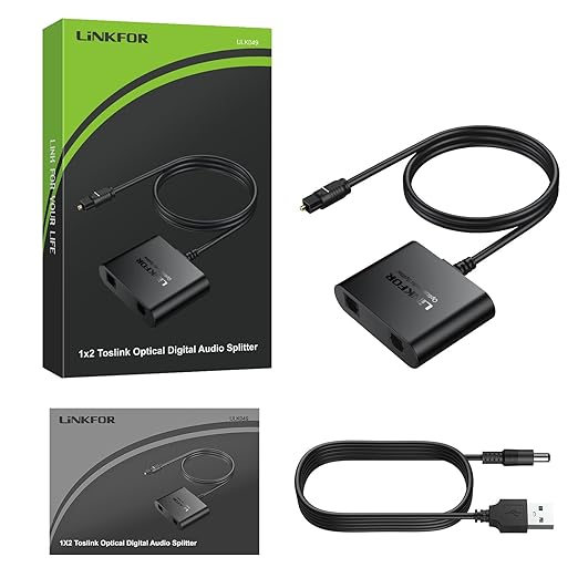 LiNKFOR 1X2 Toslink Optical Digital Audio Splitter Digital Toslink Fiber - Image 8
