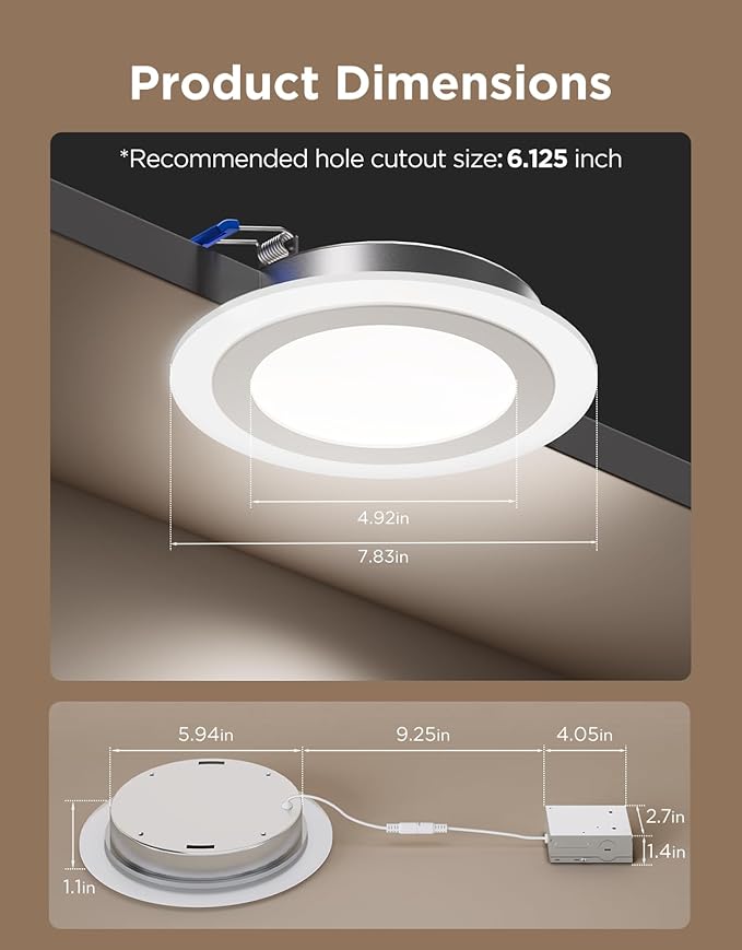 Govee Smart Recessed Lighting 6 Inch, Matter RGBIC LED Recessed Light Work - Image 7