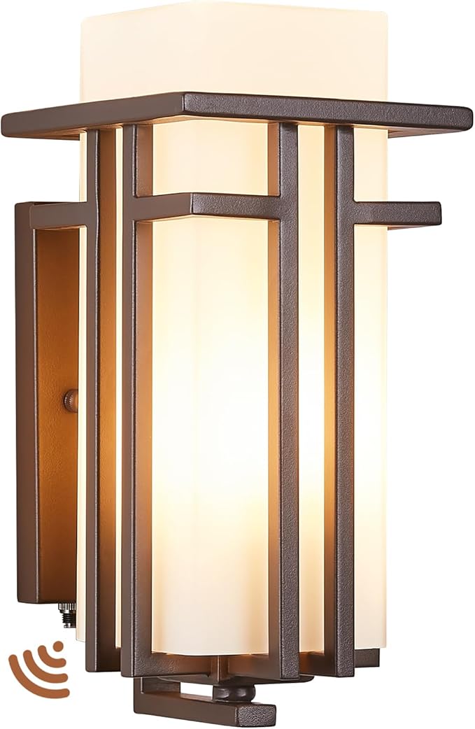 EERU Oil Rubbed Bronze Porch Light Dusk to Dawn Outdoor Sconce Matte Brown Wall by EERUOUTDOORLIGHTING