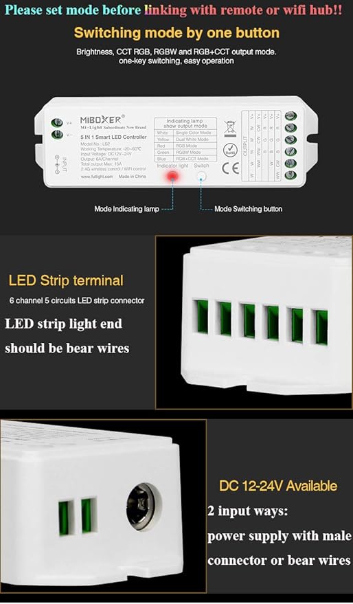 LGIDTECH LS2 LED Strip Lights 5 in 1 Controller, Compatible - Image 6