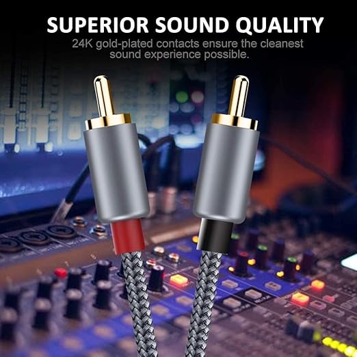 Goalfish RCA Cable, 15FT RCA Male to Male Audio Stereo Subwoofer Cable - Image 4
