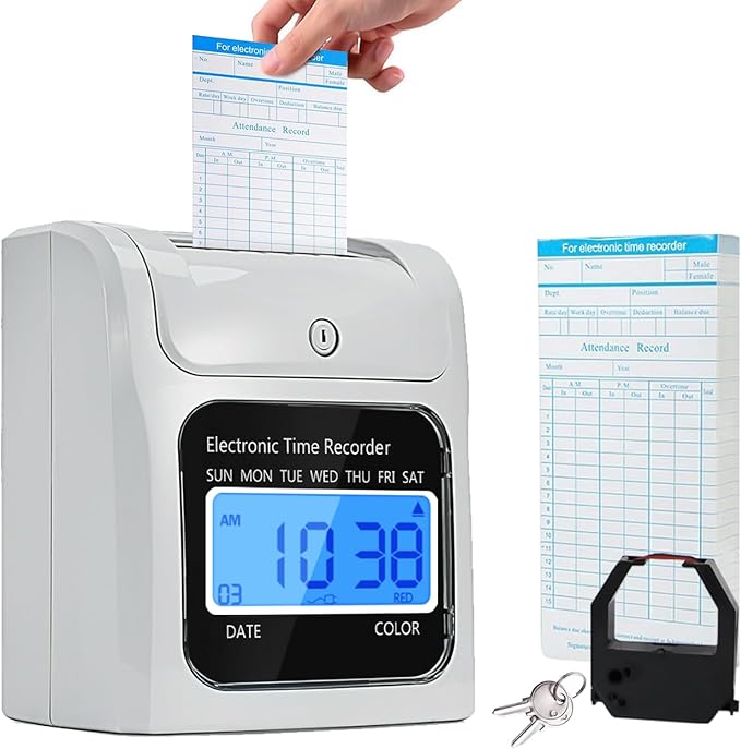 Employee Time Clocks for Small Business, Auto-Align Time Clock Punch Machine by TooCust