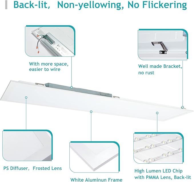 VocgoUU 1x4 LED Flat Panel Light 5000K 4000K 3000K - Image 5