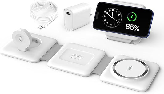 Charging Station for Apple Multiple Devices - 3 in 1 Foldable Magnetic Wireless by WirelessCharger