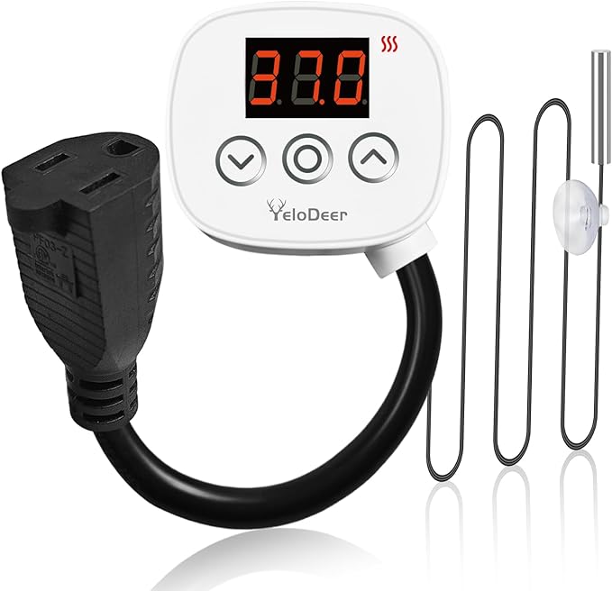 YeloDeer Digital Temperature Controller Outlet, Plug in Thermostat Switch by YeloDeer