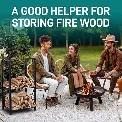 serenelife firewood storage rack - heavy duty wood on a desk or shelf