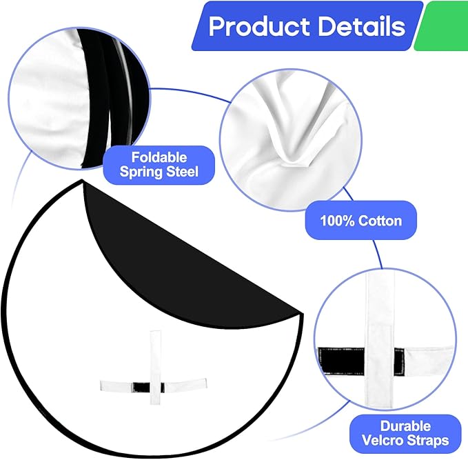Portable Black White Screen Chair, 57 in Screen Backdrop - Image 4