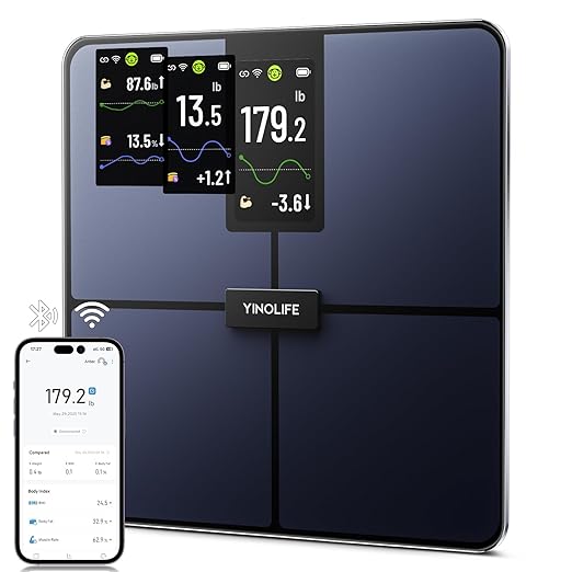 YINOLIFE Smart Scale for Body Weight, 4.3" Color Display Digital Weight Scale by YINOLIFE