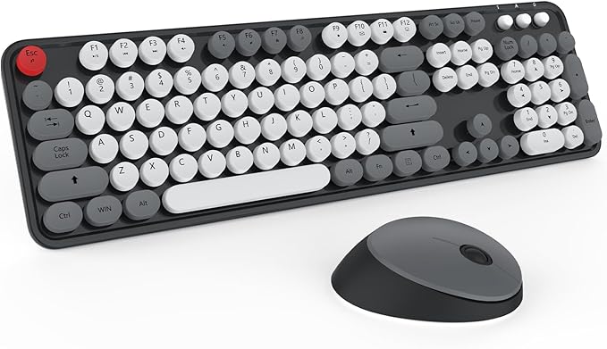 Wireless Keyboard and Mouse, KOOTOP Cute Keyboard and Mouse, 2.4G Wireless by Kootop