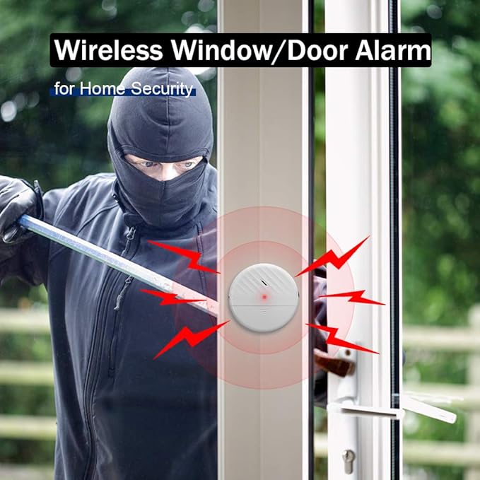 WSDCAM Glass Break Sensor Alarm 125dB Ultra-Slim Wireless Glass Break Detector - Image 3