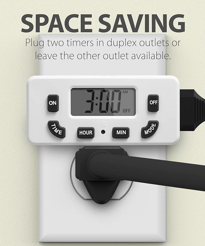 Fosmon Digital Timer for Electrical Outlets, Indoor 24 Hour Light Timer - Image 5