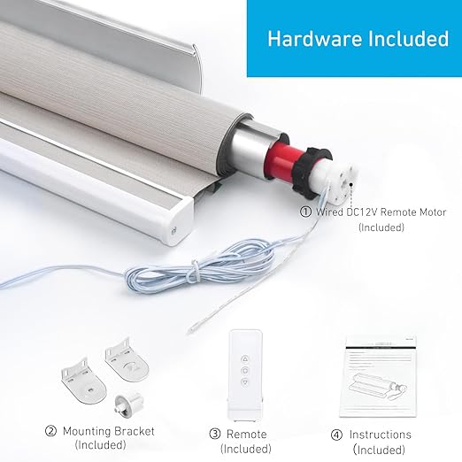 Rollerhouse DC12V EY2512 Shade Motor Electric Blind Motor Remote Control Wired - Image 4