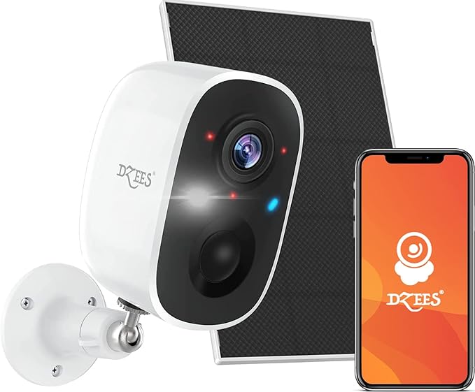 Dzees Solar Powered Security Cameras Wireless Outdoor WiFi, 2K Color Night by Dzees