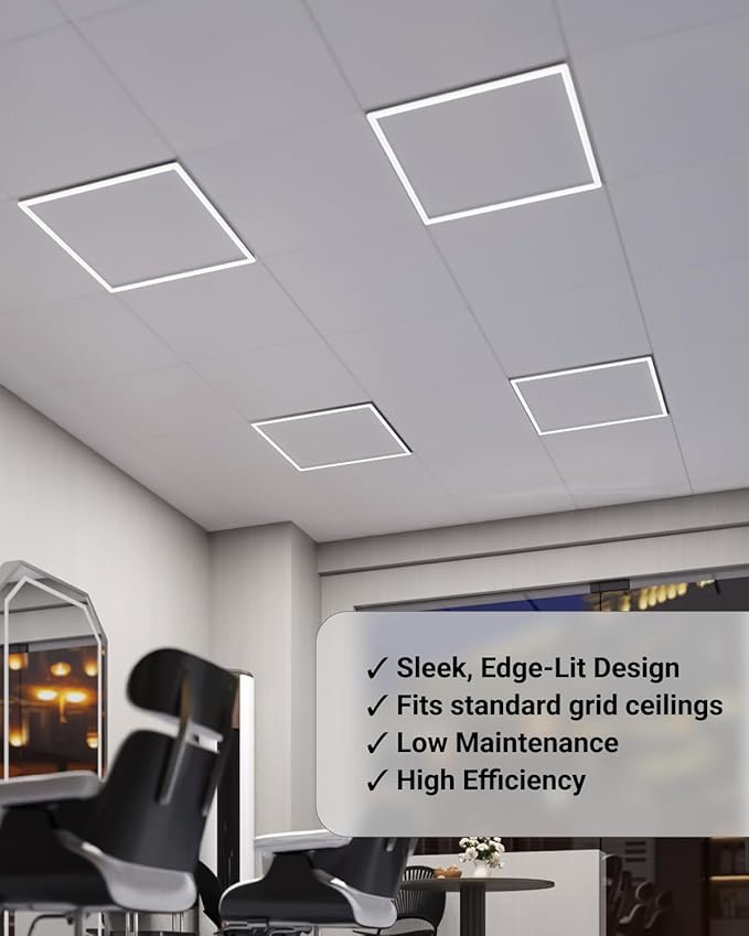 Sunco 12 Pack 2x2 Edge-Lit Frame LED Panel Lights, Drop Ceiling Flat Light - Image 3