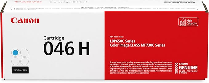 Canon Genuine 046 Cyan Toner Cartridge High Capacity Compatible by Canon