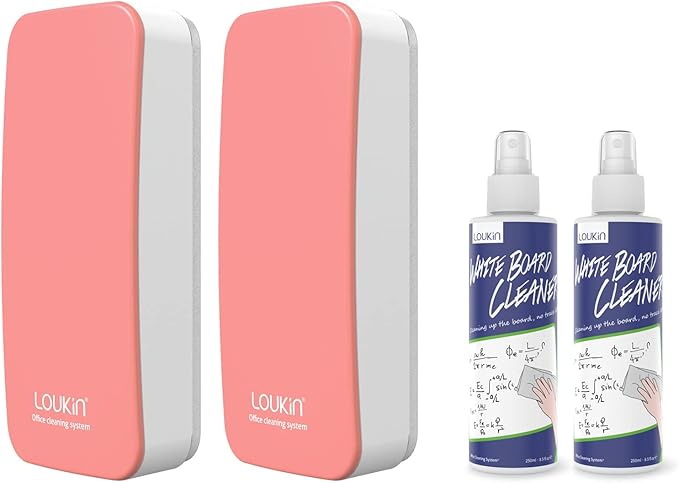 loukin 2 Pack Magnetic Dry Erase Eraser, Glass Board Remover, 3.4 fl oz by LOUKIN