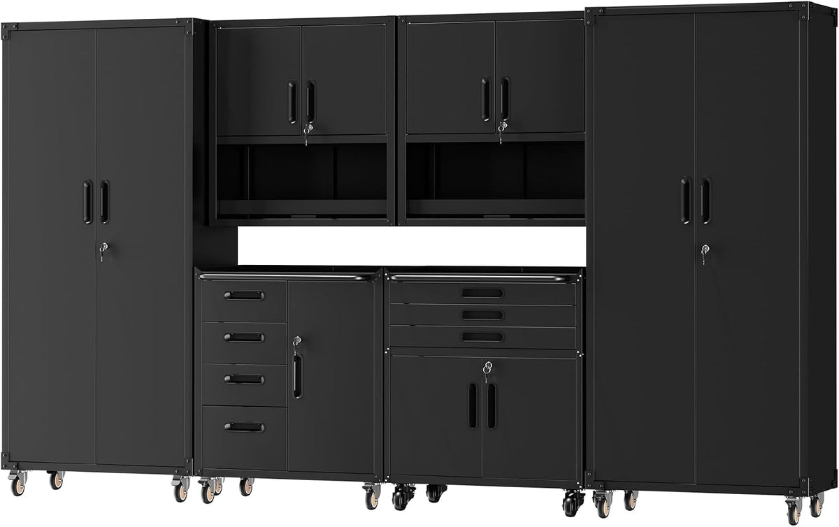 6-piece garage storage cabinets system heavy duty workshop, main product view