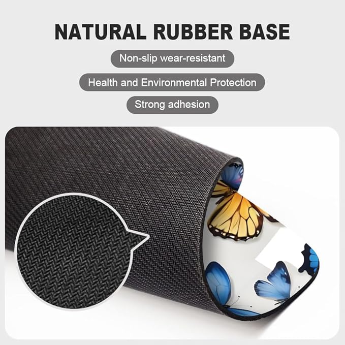 Rainbow Butterfl Square Mouse pad, Waterproof, Anti Slip Rubber Base, Computer - Image 4