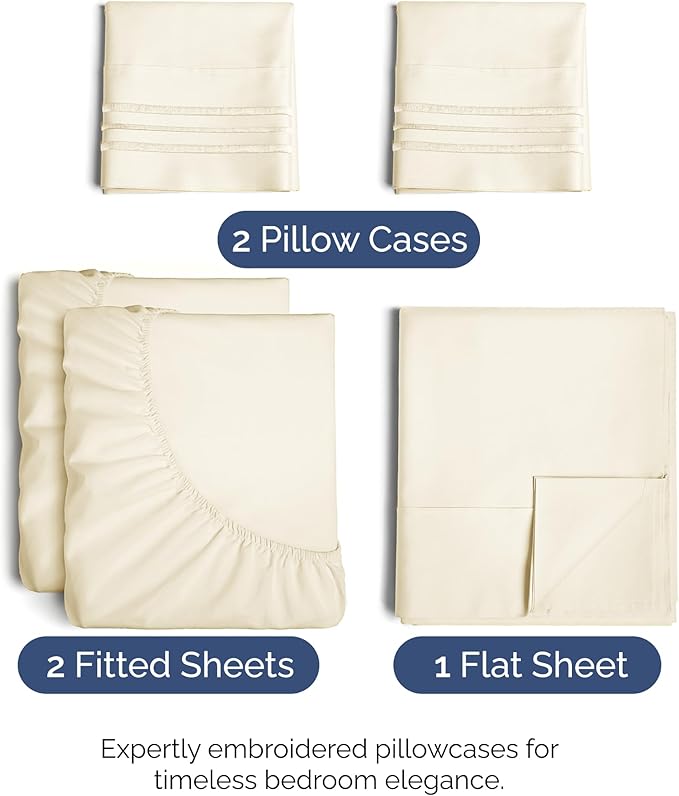 Split King Size 5 Piece Sheet Set - Image 2