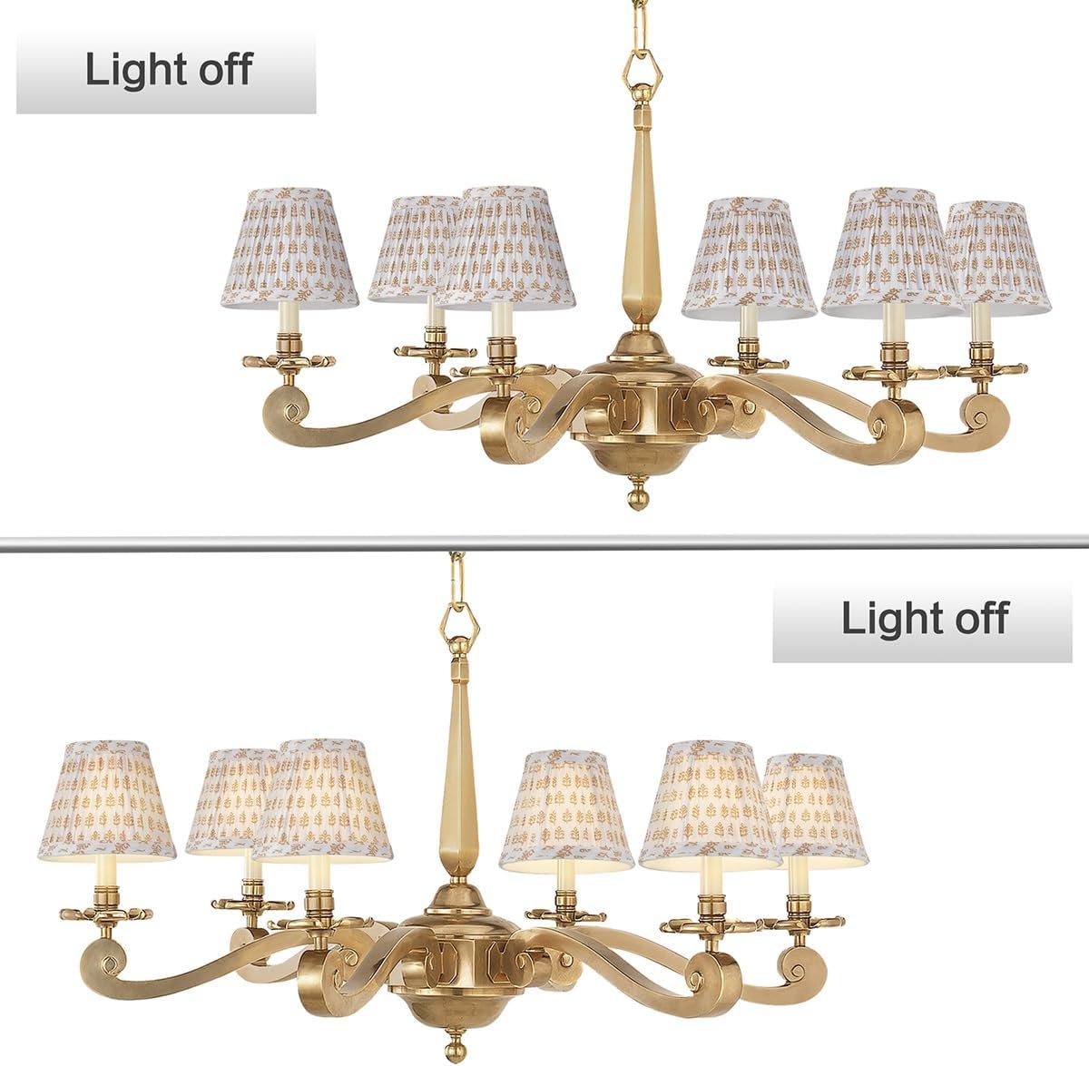 Chandelier Shades Set of 2,Mini Lamp Shade 3" Top x 5.5" Bottom x 4.7" Slant,Small Lamp Shades Clip On Bulb,Pleated Chandelier Lamp Shades,Fabric Lampshades that Attach to The Bulb(Brown Floral)