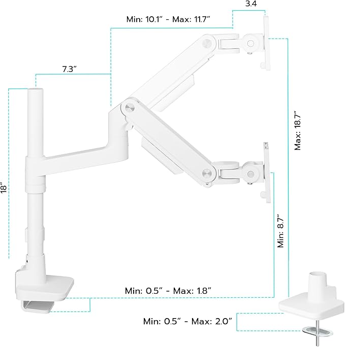 ARES WING Single Monitor Arm Desk Mount - Image 9