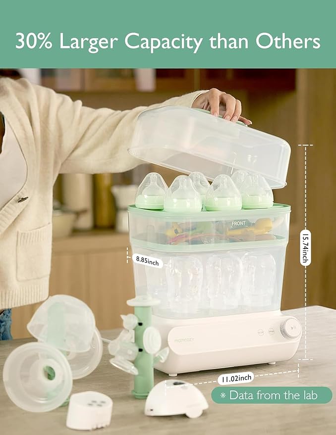 Momcozy 3 Layers Large Bottle Sterilizer and Dryer, Fast Sterilize and Dry - Image 2