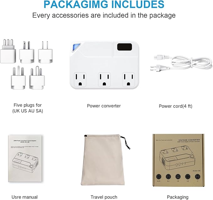 250W Conversion Plug, International Travel Converter - Image 5