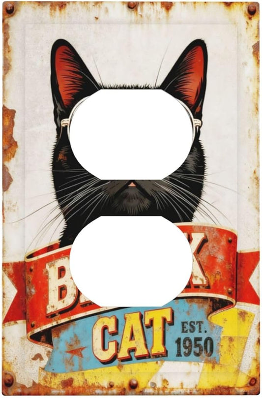 Bvtewkhz Black Cat Vintage Duplex Outlet Decorative Outlet Covers Light Switch by Unknown