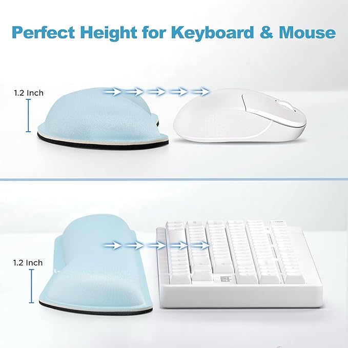 Gimars Upgrade Enlarge Gel Memory Foam Set Keyboard Wrist Rest Pad, Mouse Wrist - Image 6
