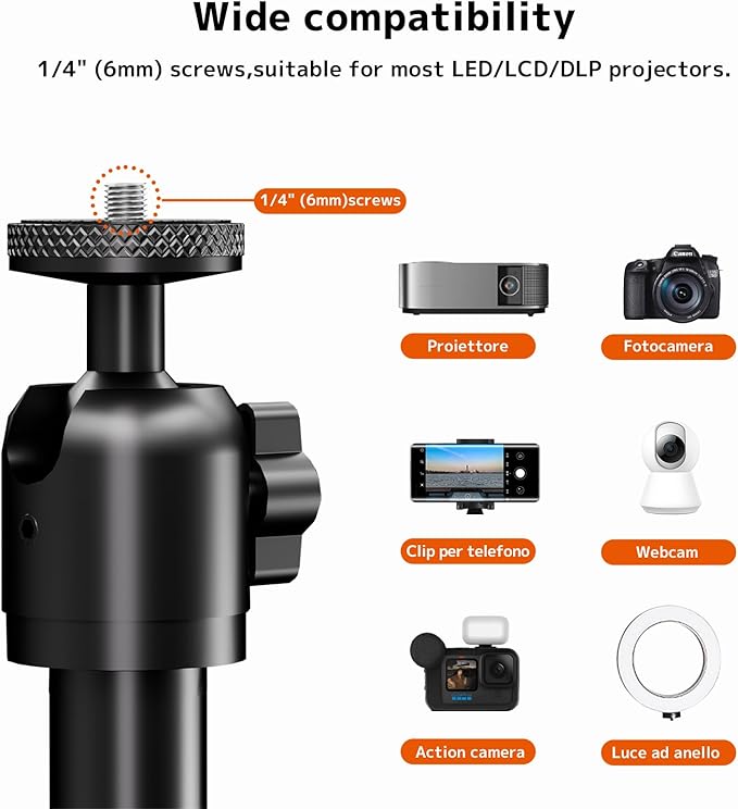 PUTORSEN Universal Projector Stand – Height Adjustable & 360° Rotatable Mount - Image 2