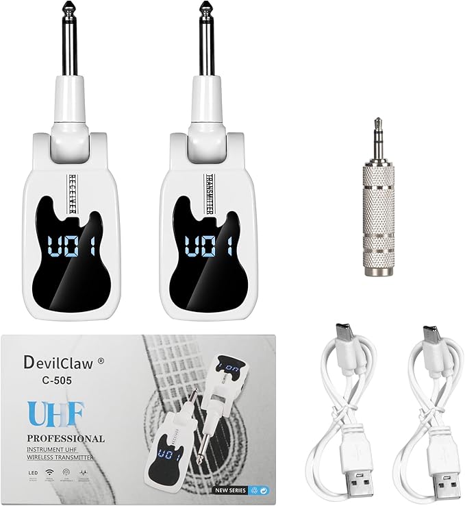 Devilclaw UHF Wireless Guitar System- 16 Channel Rechargeable Transmitter - Image 6