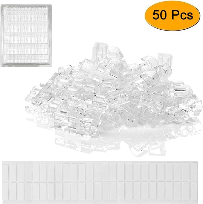 SOULWIT 50 Pcs Self Adhesive Cable Management Clips, Cable Organizers Sticky - Image 2
