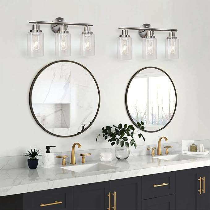 Unicozin 3 Light Vanity Lights, Brushed Nickel Wall Sconce Light - Image 6