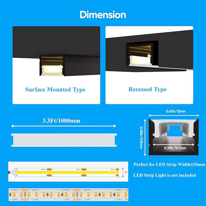 Besseto 10 Pack LED Aluminum Channel - Image 5