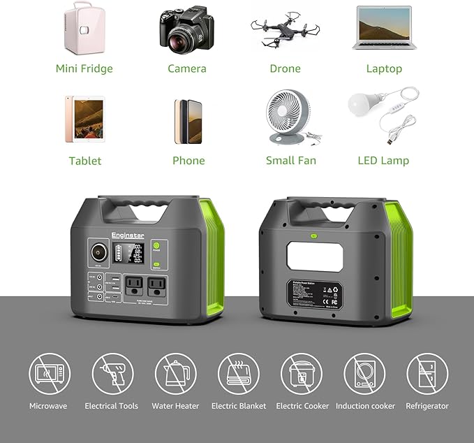 EnginStar Solar Generator, 300W Portable Power Station, 296Wh Lithium Battery - Image 8