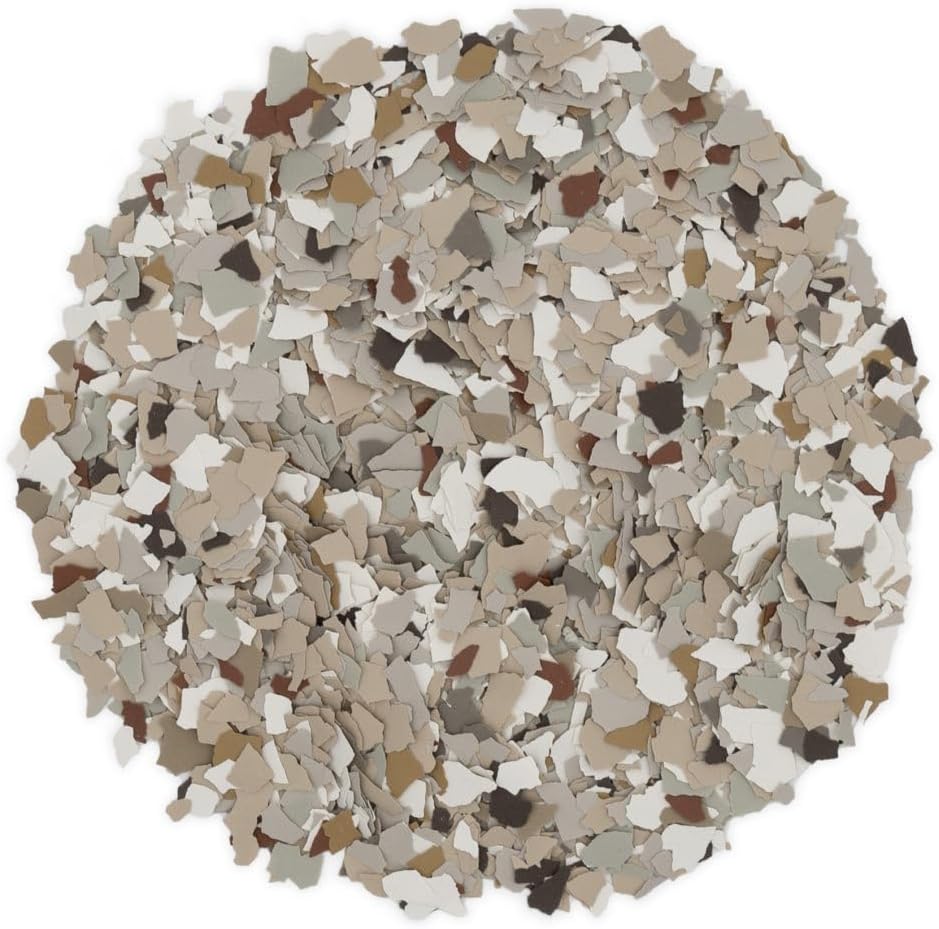 Epoxy Flakes 1/4" (5 Lbs) - Garage Floor Flakes/Epoxy Floor Flakes for Decorative Floors and Crafts (716 Creekbed)