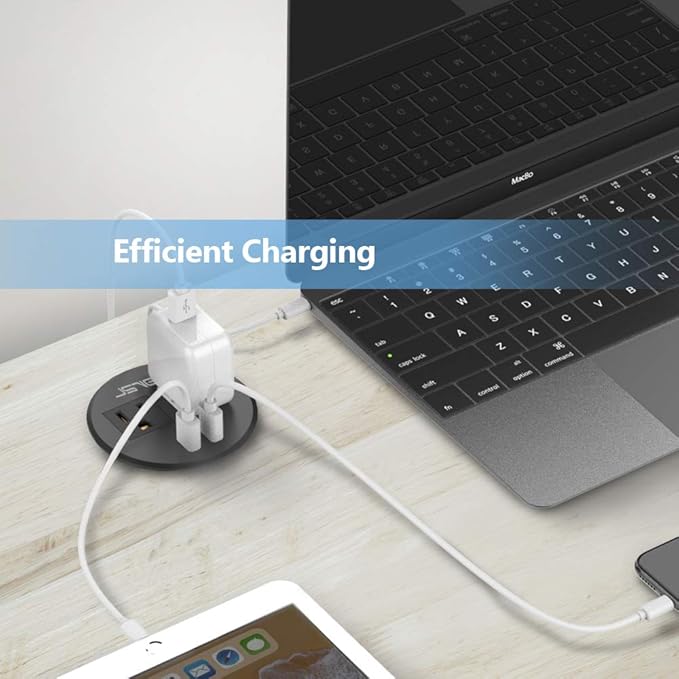 Desktop Power Grommet JSVER Mini Desktop Power Strip Hide Recessed Power - Image 7