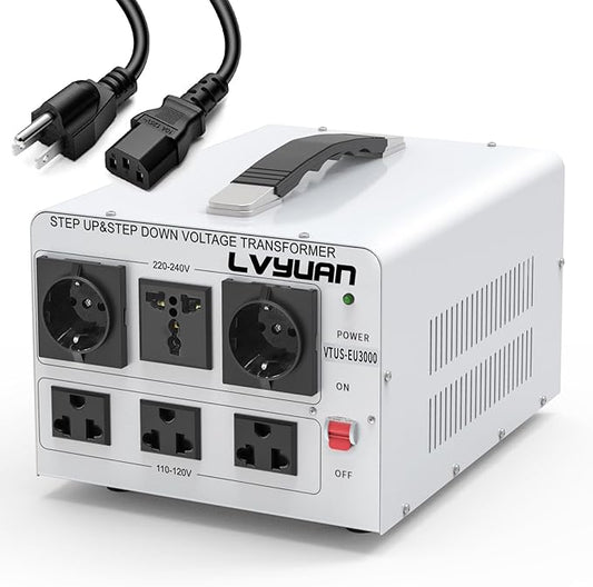 LVYUAN Heavy Duty 3000W Watt Voltage Transformer Converter Step Up/Down by LVYUAN