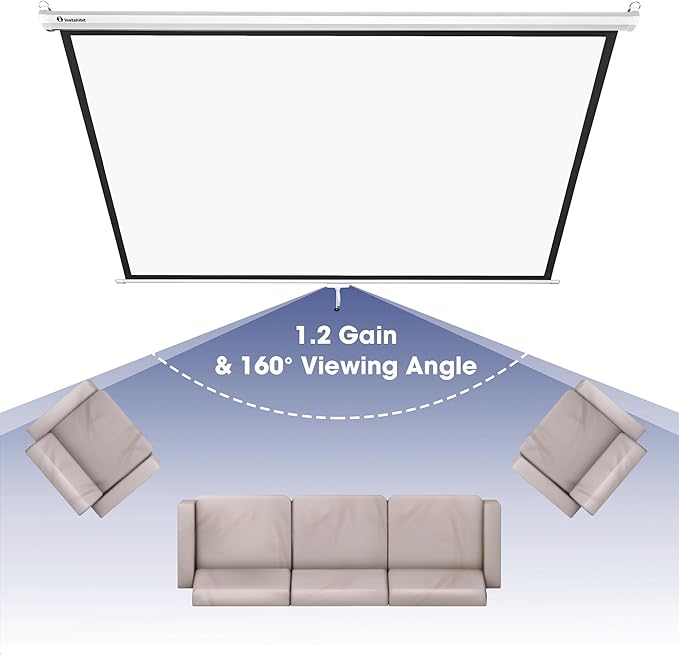Instahibit 72" Projection Screen Pull Down 4:3 4K HD Manual Retractable - Image 5