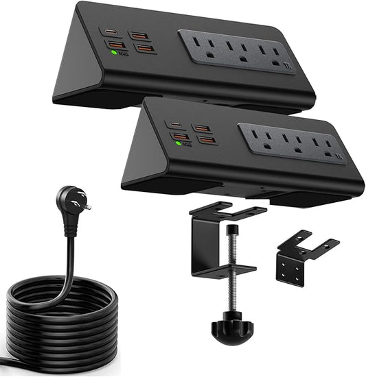 Upgraded Version Edge Mount Power Strip by QZUKOY